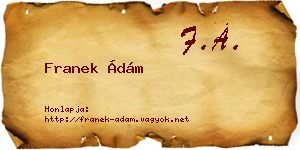 Franek Ádám névjegykártya